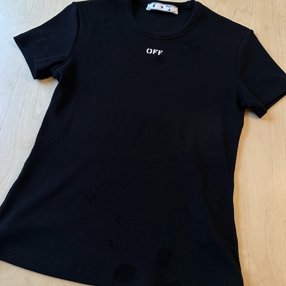 Off White Basic Ribbed Shirt - Picture 2 of 8